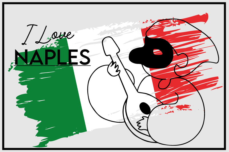 I love naples design pöytätabletti tekstillä - Tenstickers