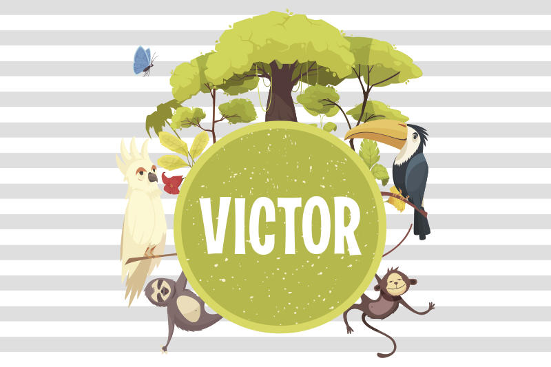 Viidakon eläimet nimellä pöytätabletti nimellä - Tenstickers