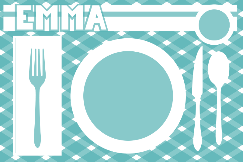 Pöytätabletti nimellä personoidulla ruokailualustalla - Tenstickers