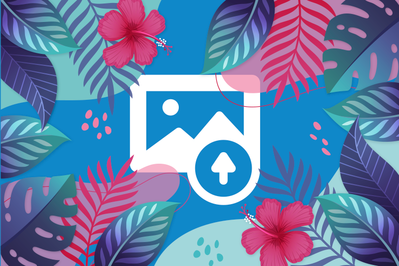 Alkuperäinen pöytätabletti värikkäillä trooppisilla lehdillä - Tenstickers