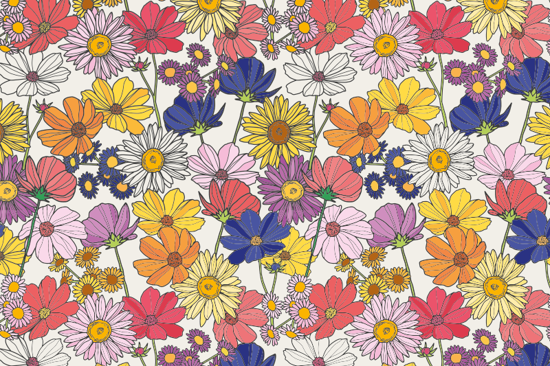 Värikäs kasviasetelma lasten pöytätabletti - Tenstickers