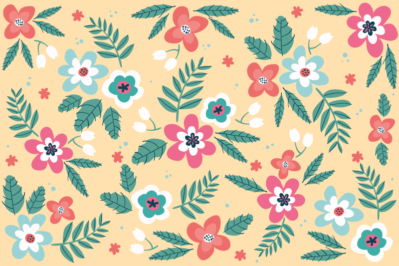 Retro kukka Alkuperäinen pöytätabletti - Tenstickers