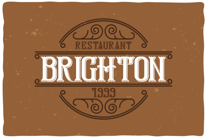 Brightonin ravintolan logo pöytätabletti tekstillä - Tenstickers