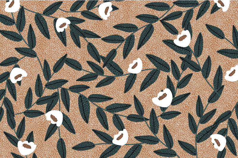 Kukkii ja lehtiä Alkuperäinen pöytätabletti - Tenstickers