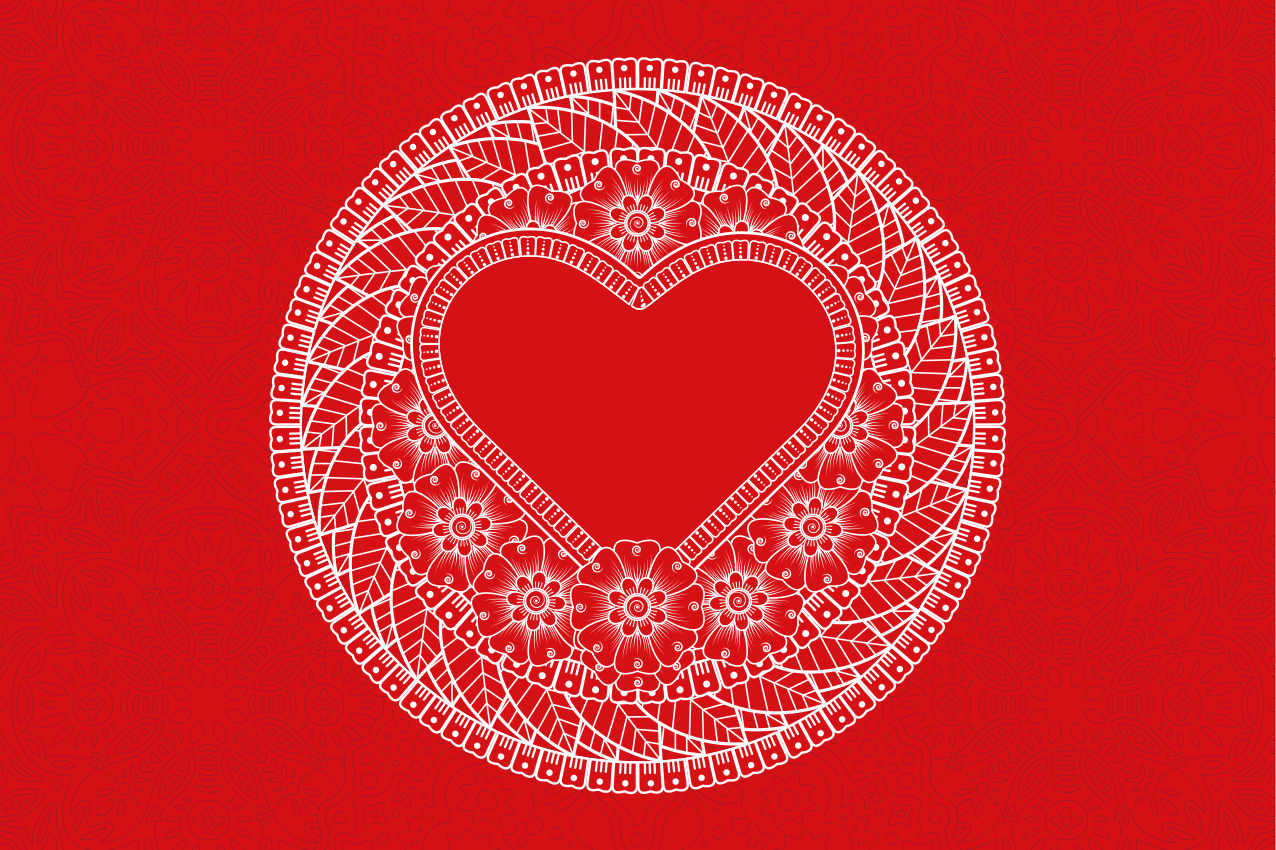 Sydänkuvioinen pöytätabletti tekstillä - Tenstickers