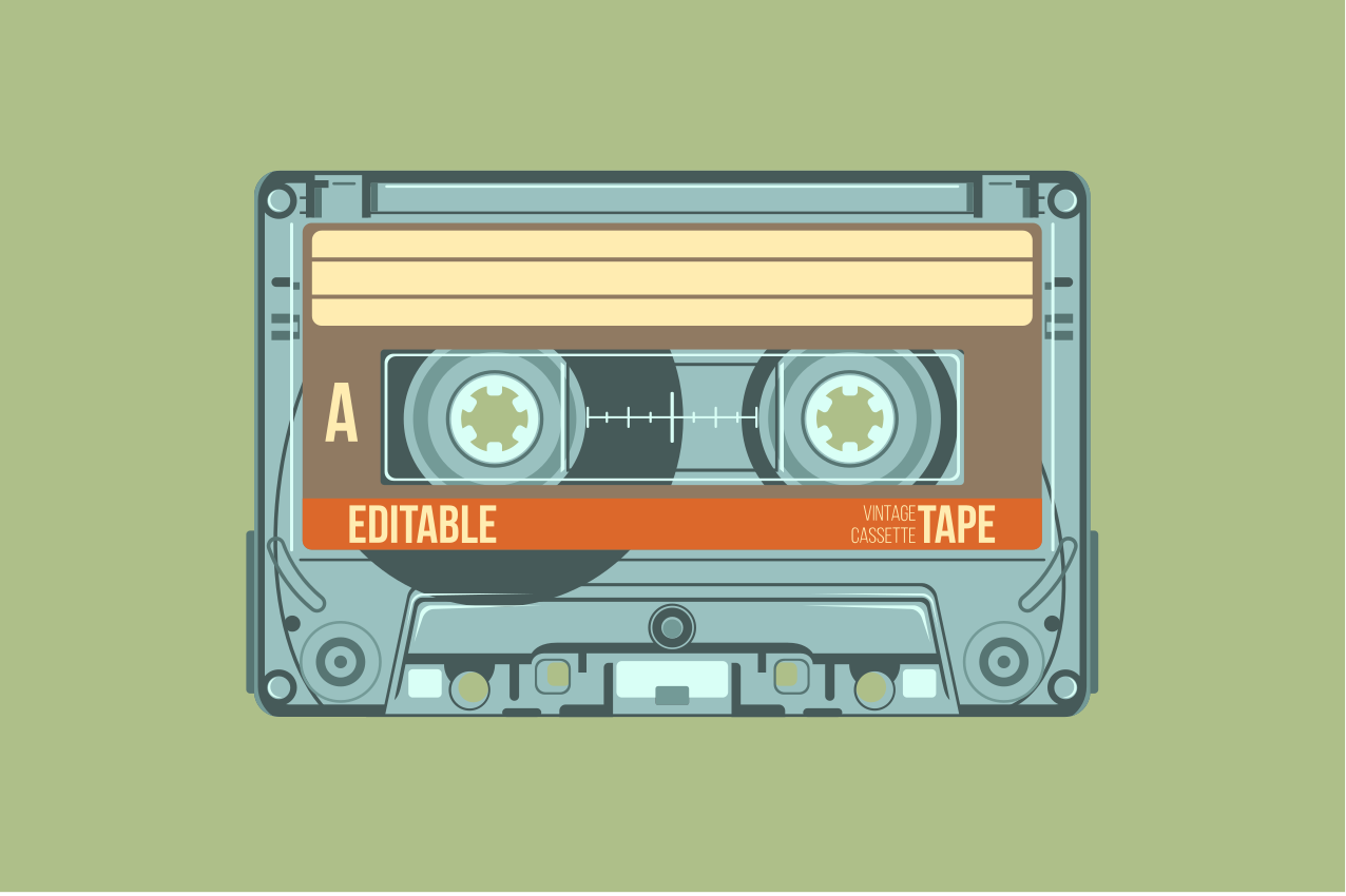 Vintage kasetti Suorakulmainen pöytätabletti - Tenstickers