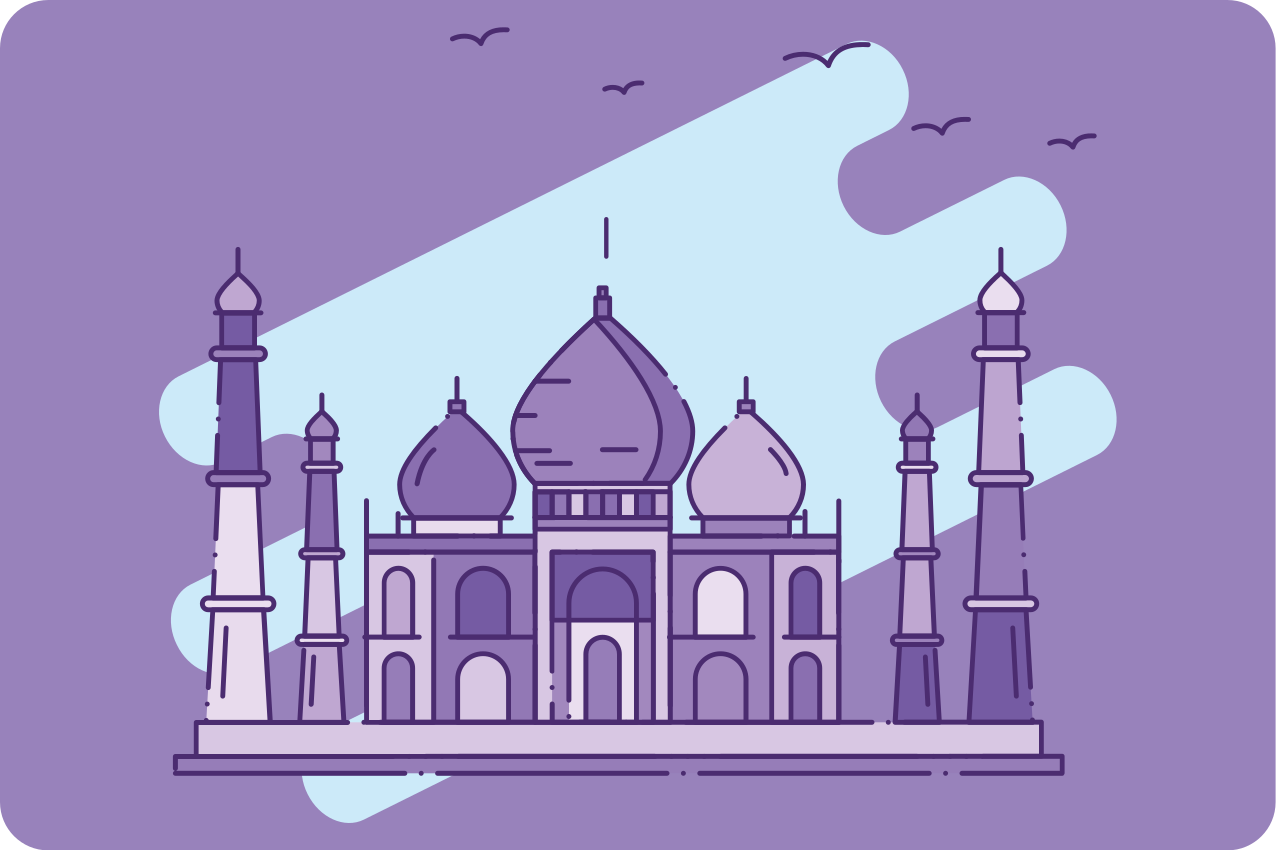 Pöytätabletti moderni taj mahal -silhuetti - Tenstickers
