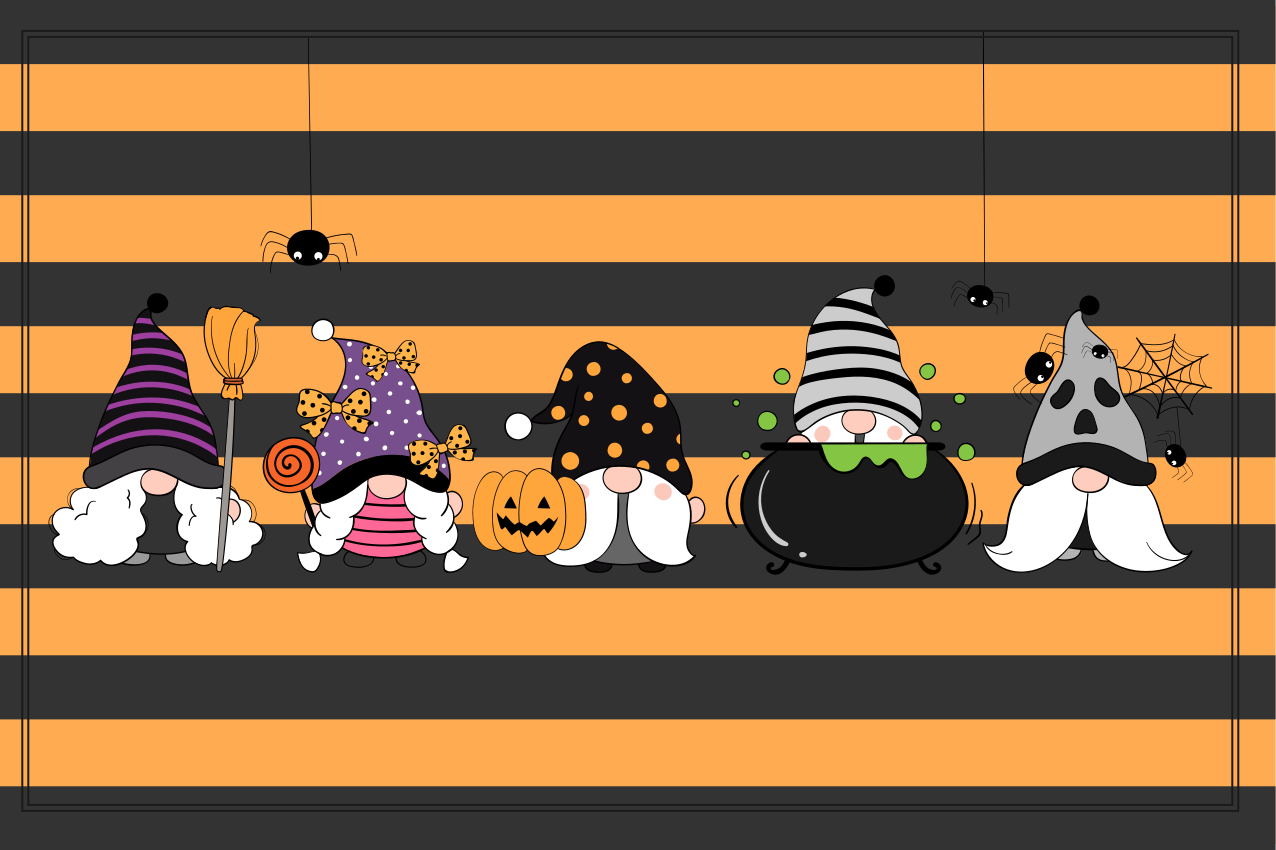 Halloween pöytätabletti kääpiöiden hatuilla - Tenstickers