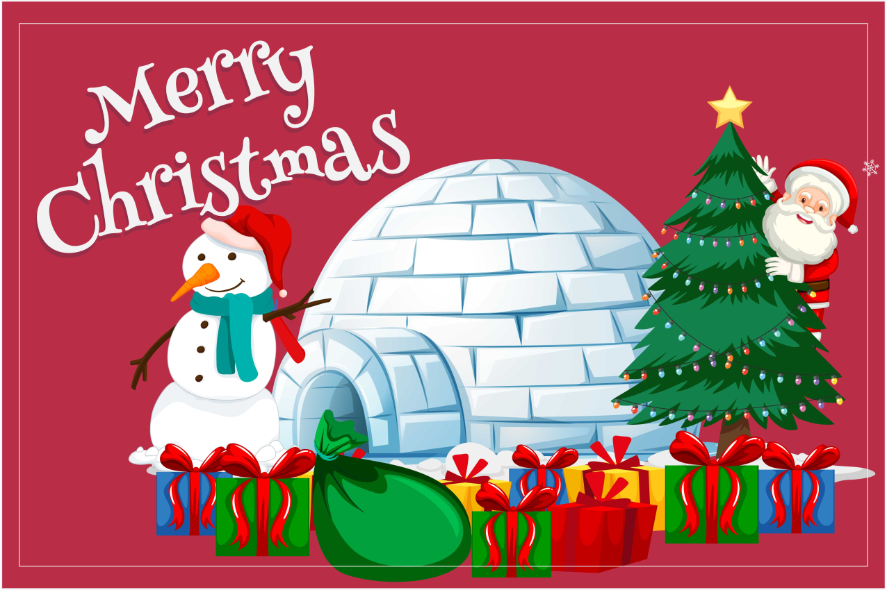 Jouluinen pöytätabletti juhlavassa lomamaisemassa - Tenstickers