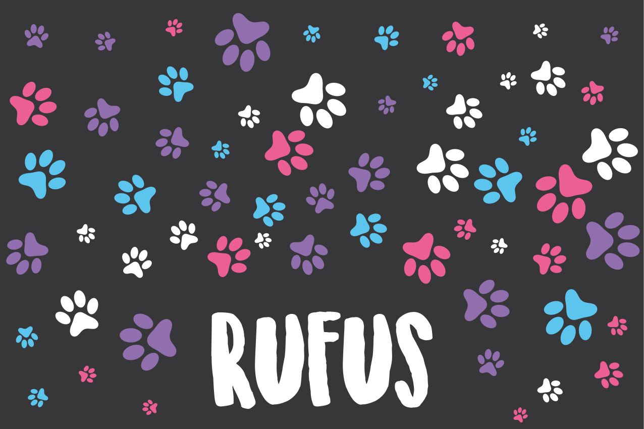 Värikkäät tassunjäljet lasten pöytätabletti - Tenstickers