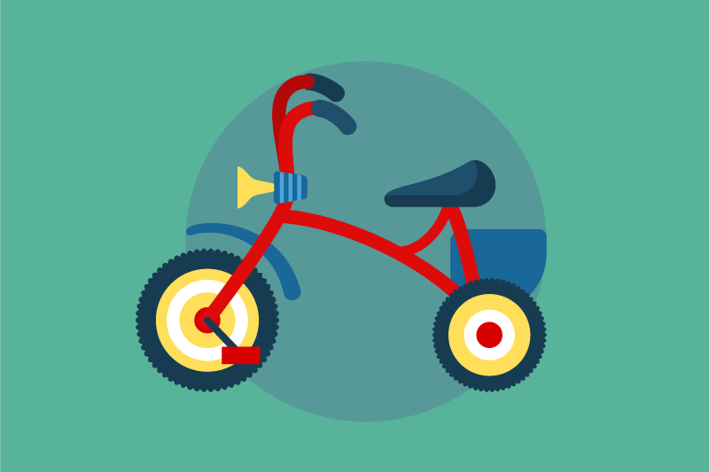 Lasten pöytätabletti kolmipyöräisellä ja torvella - Tenstickers