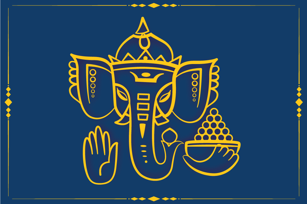 Alkuperäinen pöytätabletti perinteisellä ganesha-motiivilla - Tenstickers