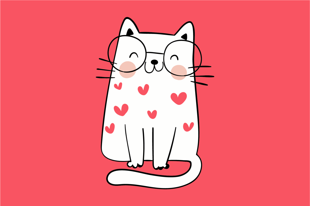 Söpö kissa hahmo lasten pöytätabletti - Tenstickers