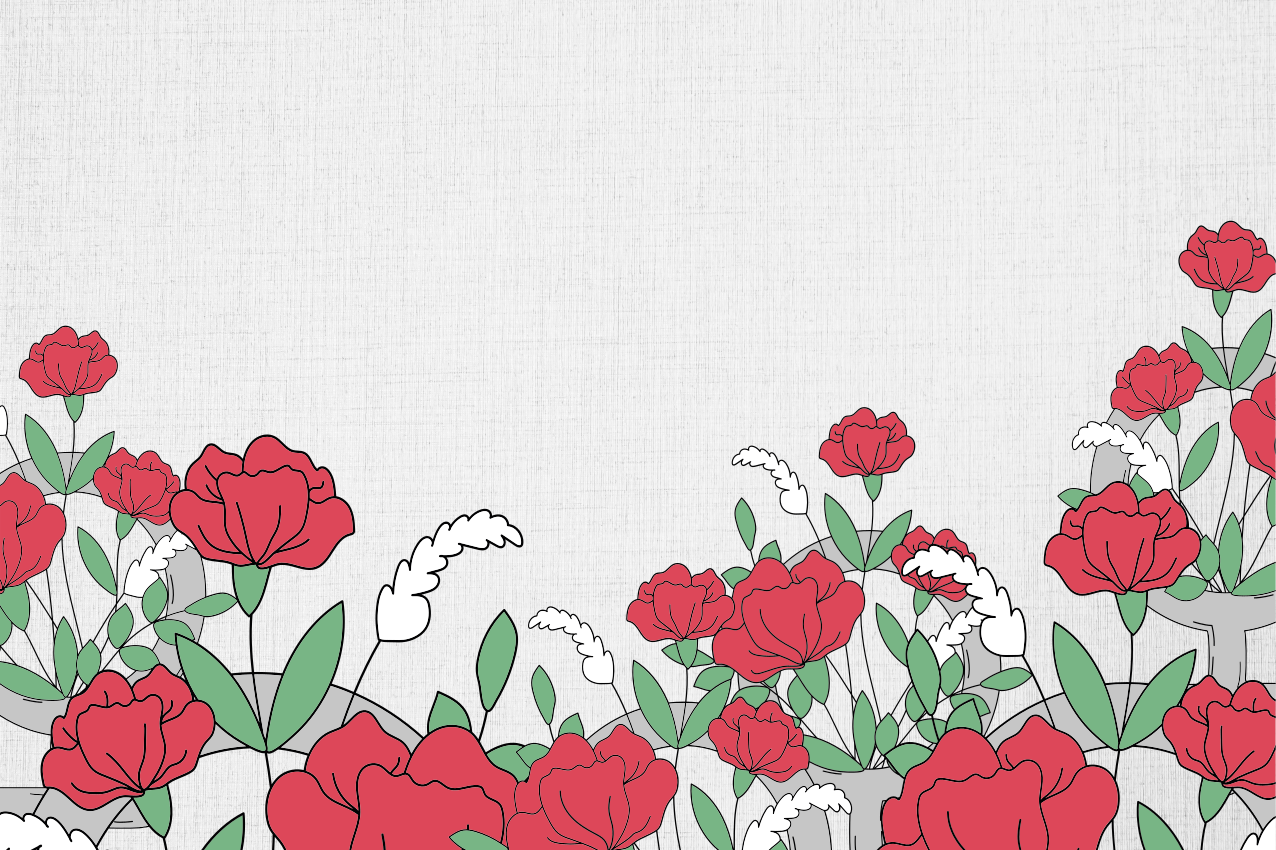 Kukkakuvio lehtineen alkuperäinen pöytätabletti - Tenstickers