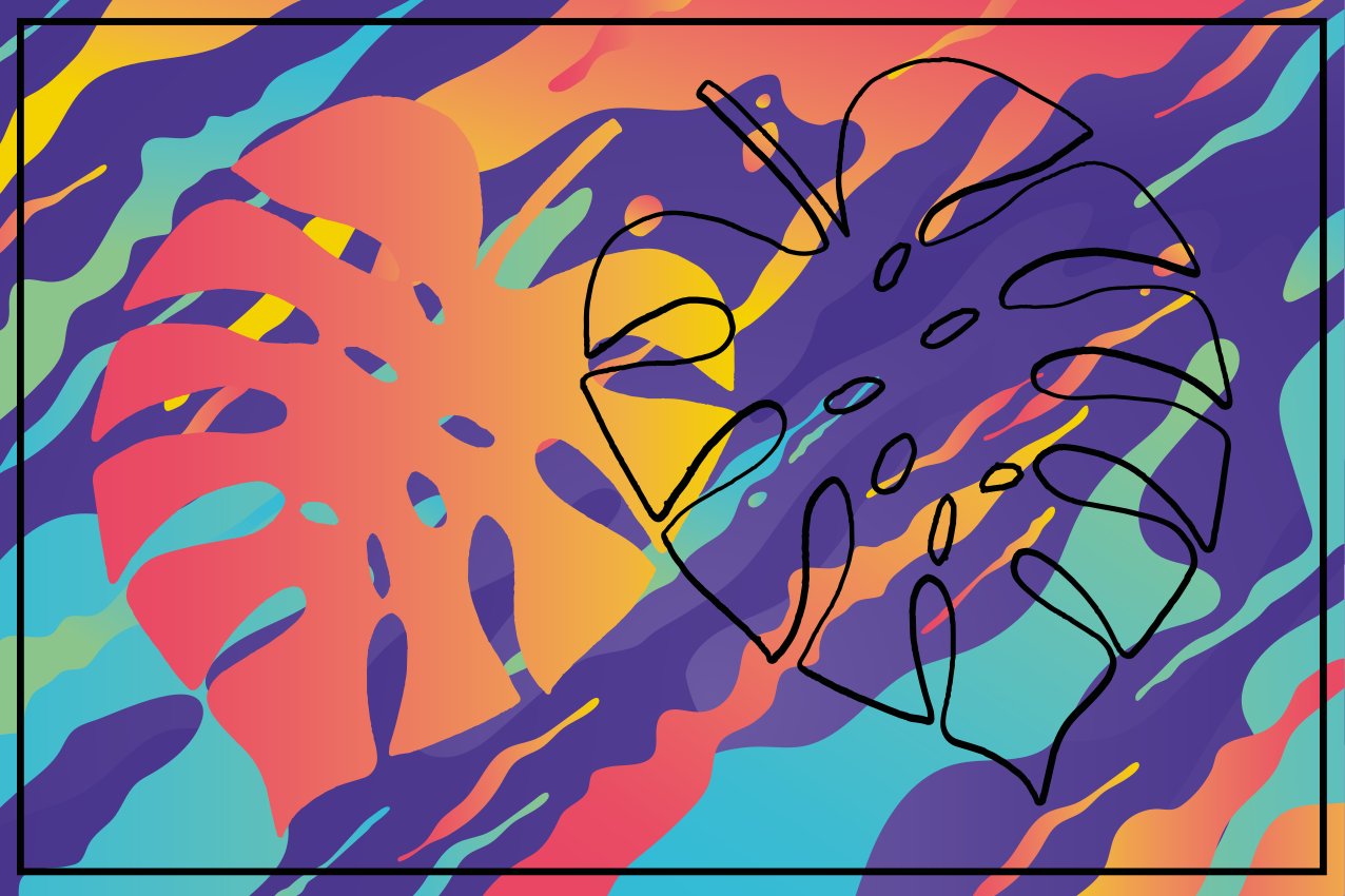 Värikäs lehtikuvio alkuperäinen pöytätabletti - Tenstickers