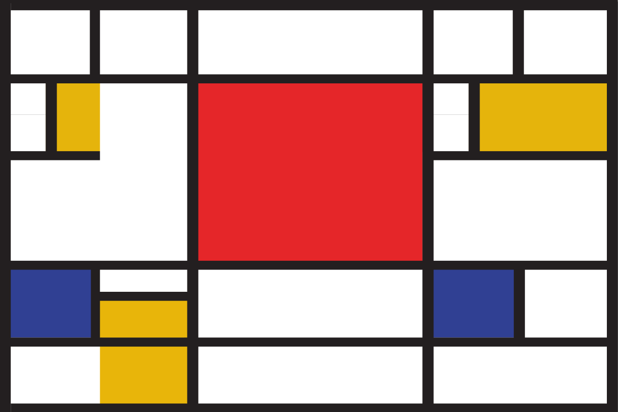 Mondrian geometrinen taide Alkuperäiset pöytätabletit - Tenstickers