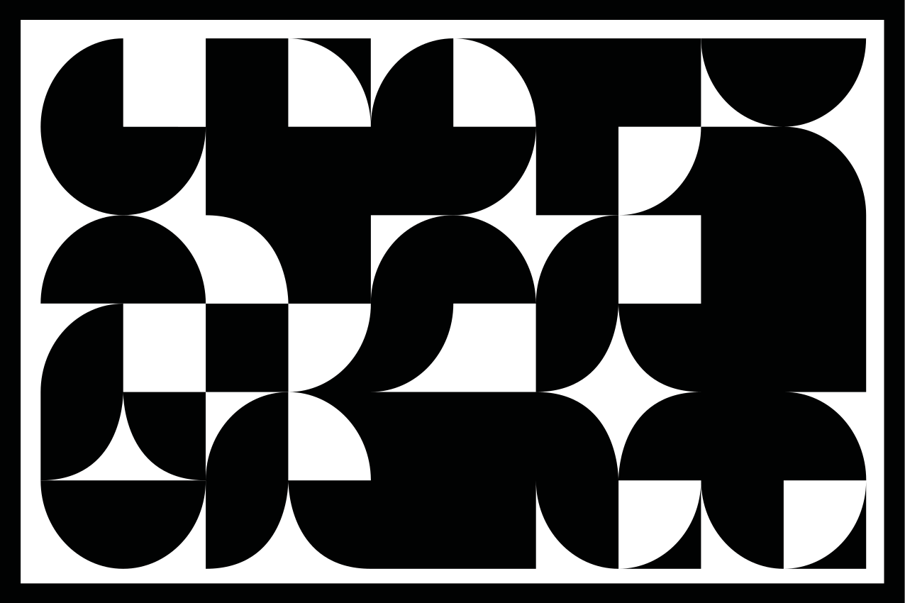 Moderni geometrinen musta kuvio pöytätabletti - Tenstickers