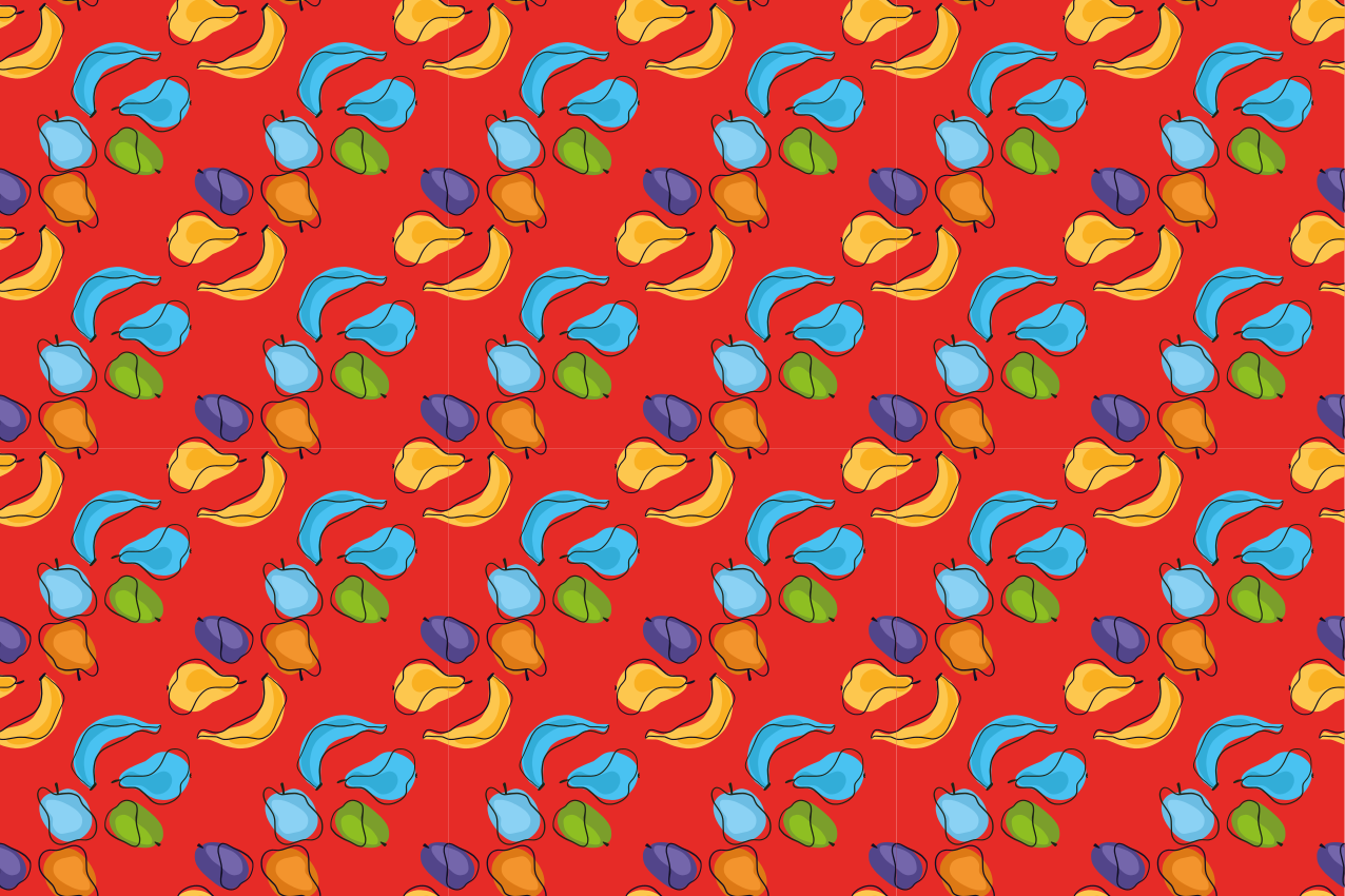 Värikäs doodle-hedelmä Alkuperäinen pöytätabletti - Tenstickers