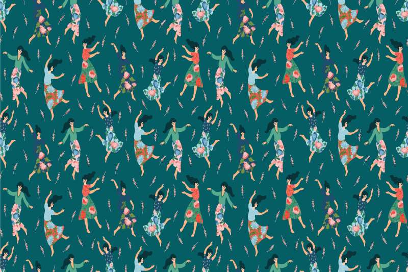 Alkuperäinen pöytätabletti tanssivat naiset kuvastossa - Tenstickers