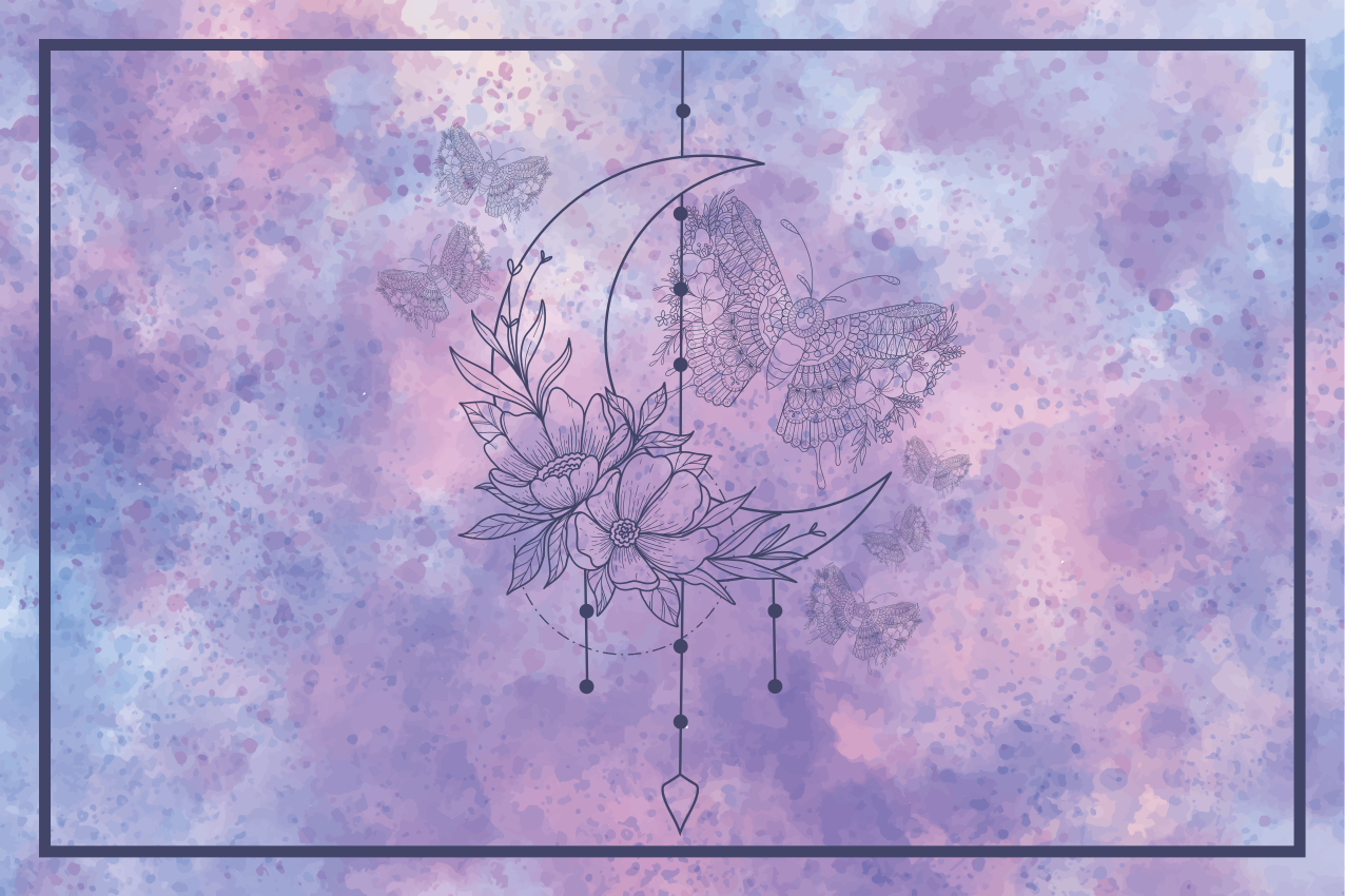 Kukkainen kuu muotoilu alkuperäinen pöytätabletti - Tenstickers