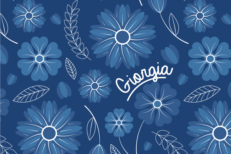 Tyylikäs sininen kukka pöytätabletti nimellä - Tenstickers