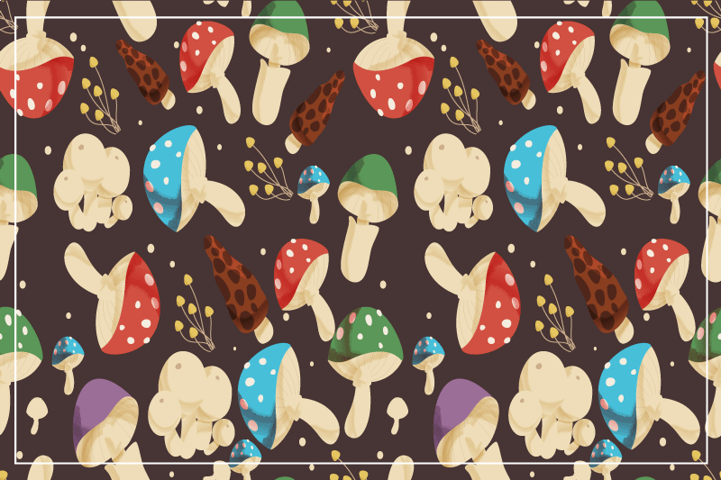 Monivärinen sieni kuvio Alkuperäinen pöytätabletti - Tenstickers