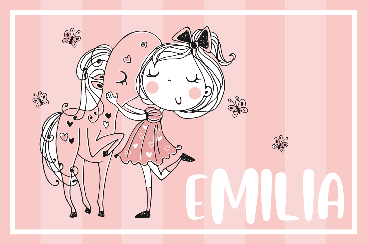 Suloiset tytöt hevoset lasten pöytätabletti - Tenstickers