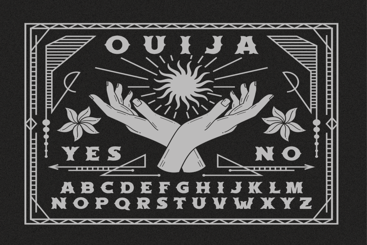 Mustavalkoinen ouija-lauta Alkuperäinen pöytätabletti - Tenstickers