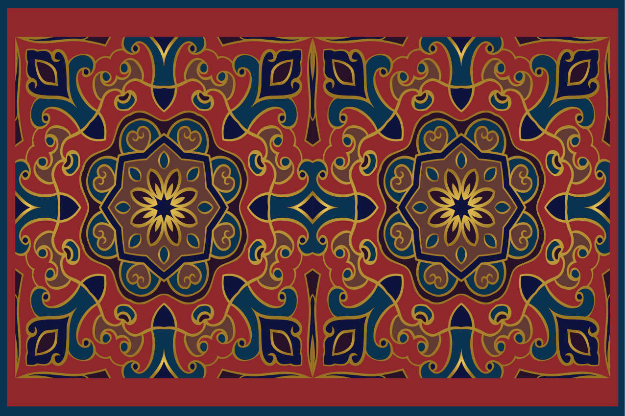 Käsintehty vintage kukkakuvio tekstuuri pöytätabletti - Tenstickers