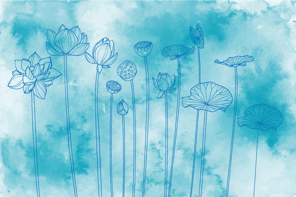 Lotus kukkaistustyylit pöytätabletti - Tenstickers