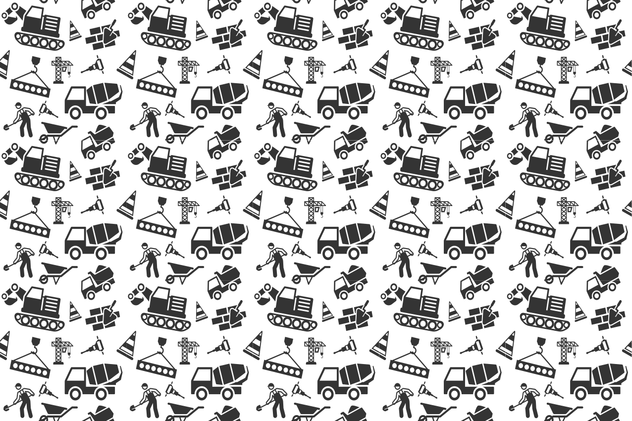 Rakennusteemaiset kuviot lasten pöytätabletissa - Tenstickers