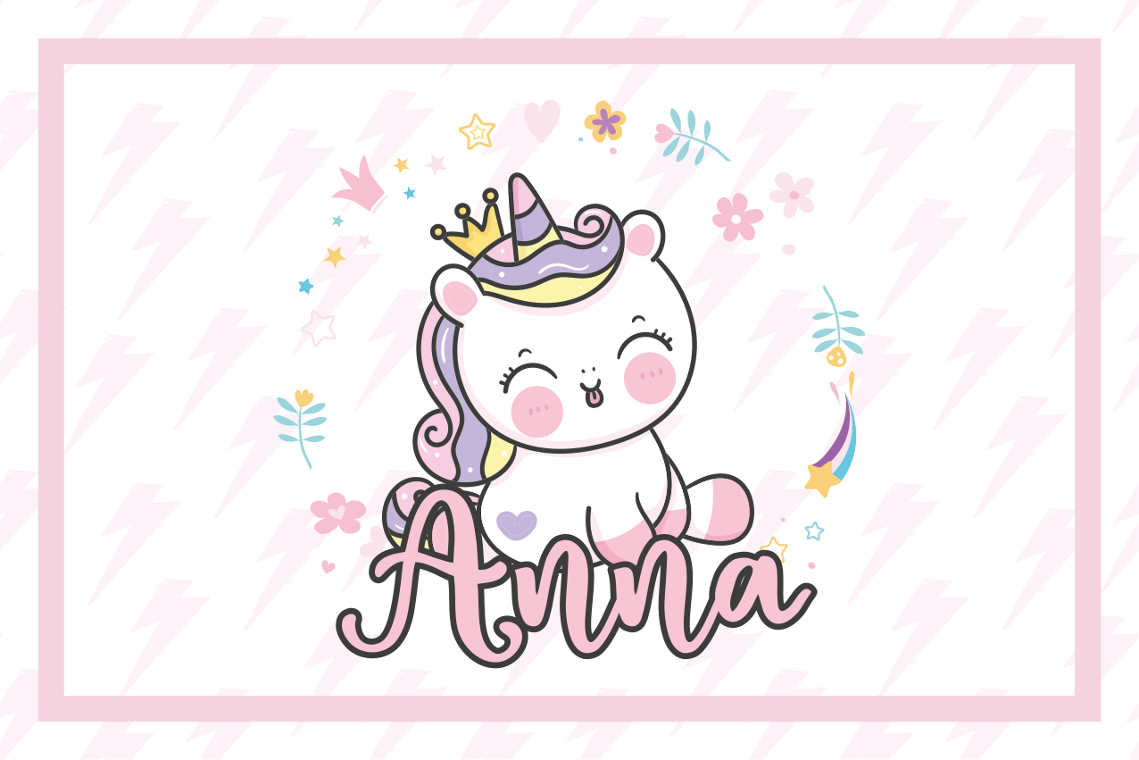 Söpö yksisarvinen kuvitus lasten pöytätabletti - Tenstickers