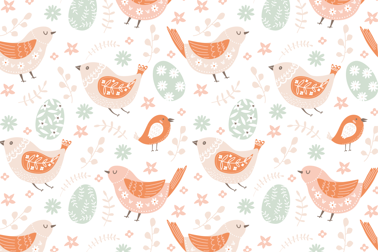 Viehättävät lintukuviot lasten pöytätabletti - Tenstickers