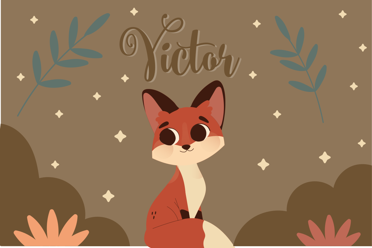 Söpö kettu hahmo lasten pöytätabletti - Tenstickers