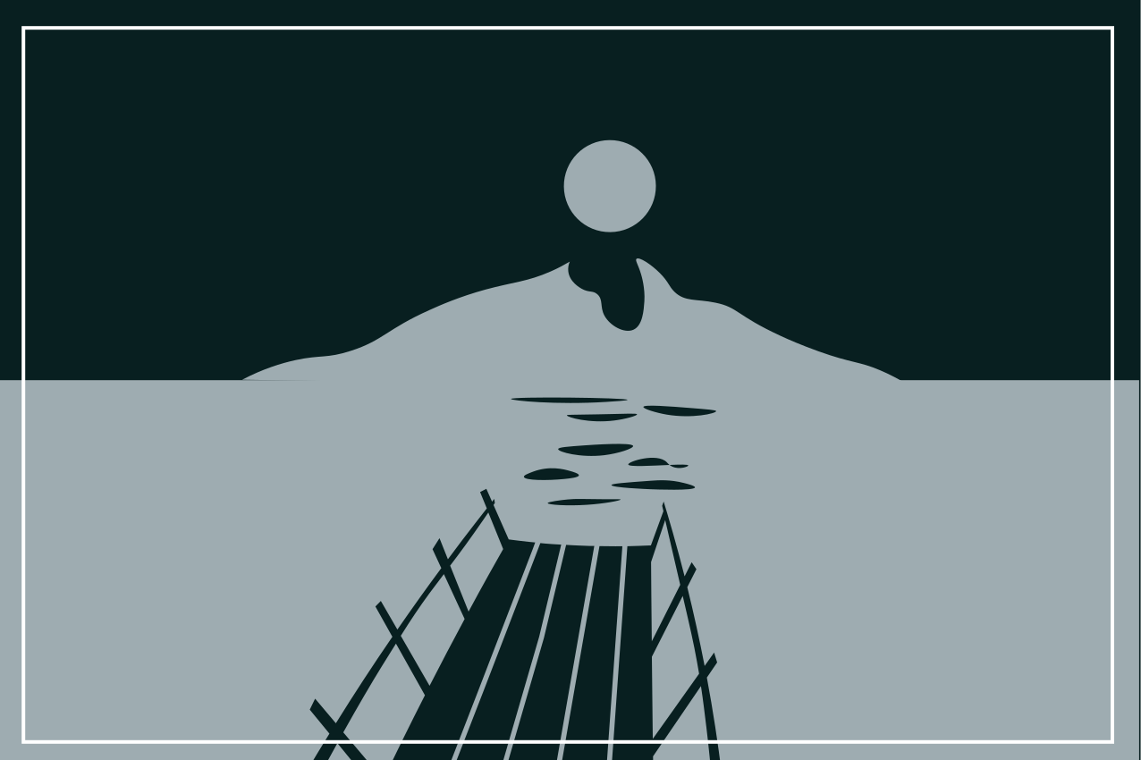 Silta veden yllä pöytätabletti moderni - Tenstickers