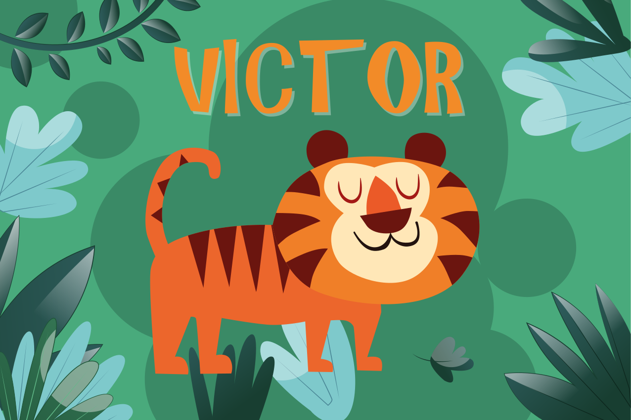 Söpö tiikeri pojalle nimeltä lasten pöytätabletti - Tenstickers