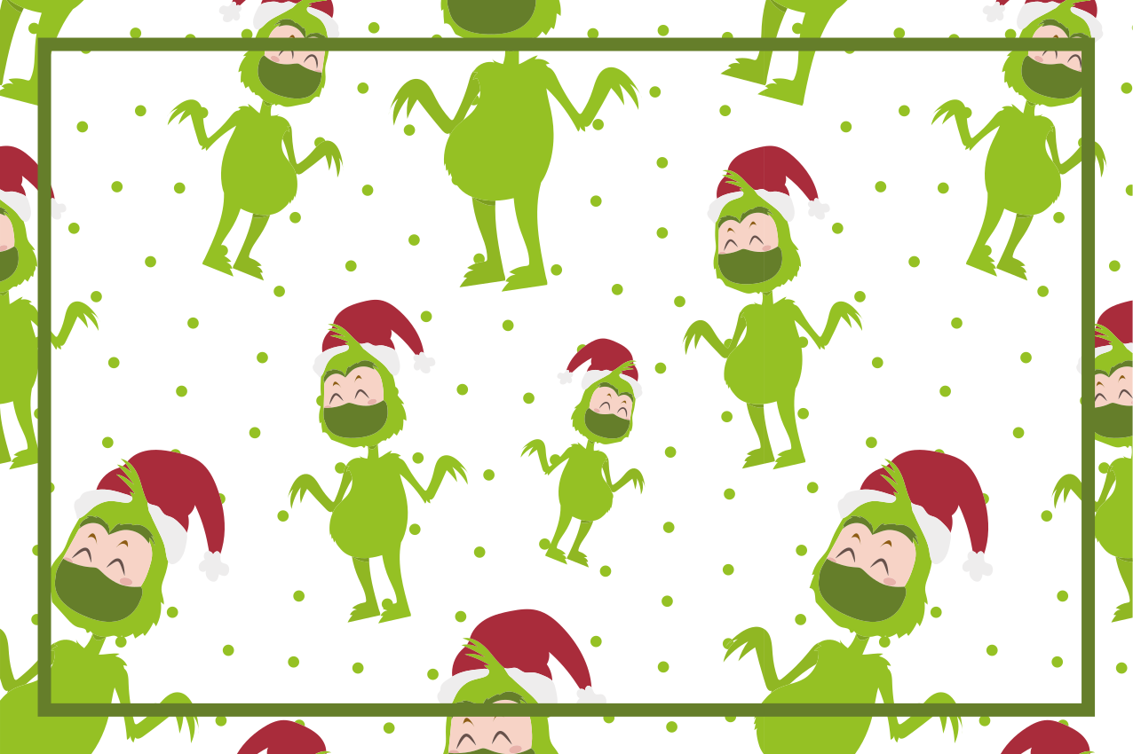 Iloiset grinch-hahmot jouluiseen pöytätablettiin - Tenstickers
