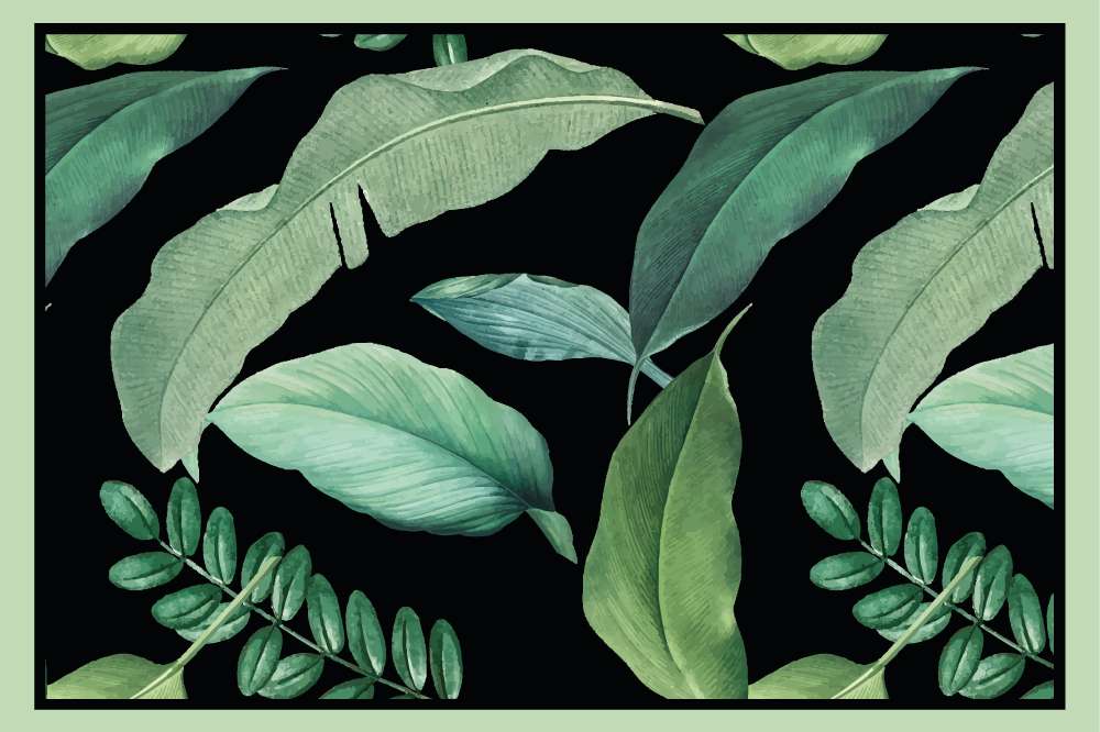 Vihreät lehdet yöllä Alkuperäinen pöytätabletti - Tenstickers