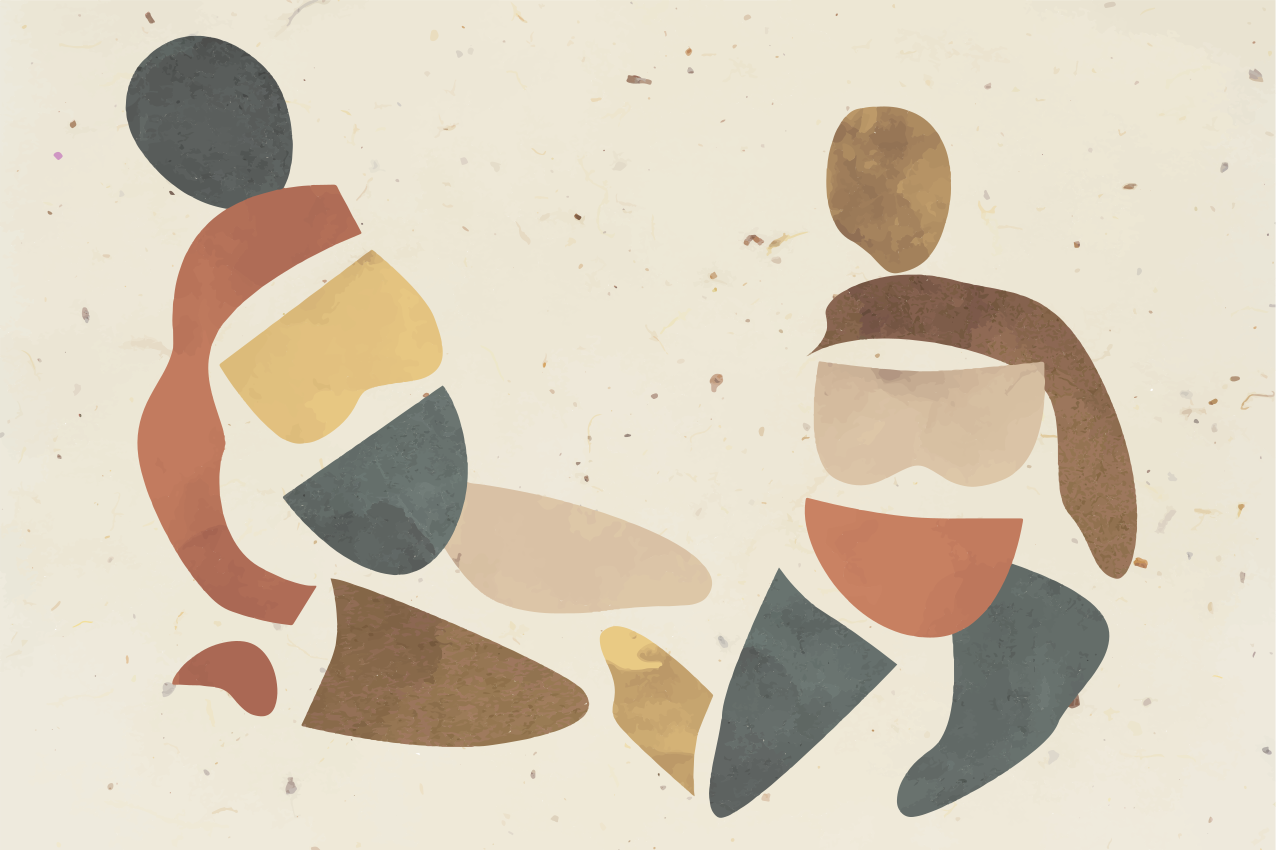 Abstrakteja ihmishahmoja pöytätabletti moderni - Tenstickers