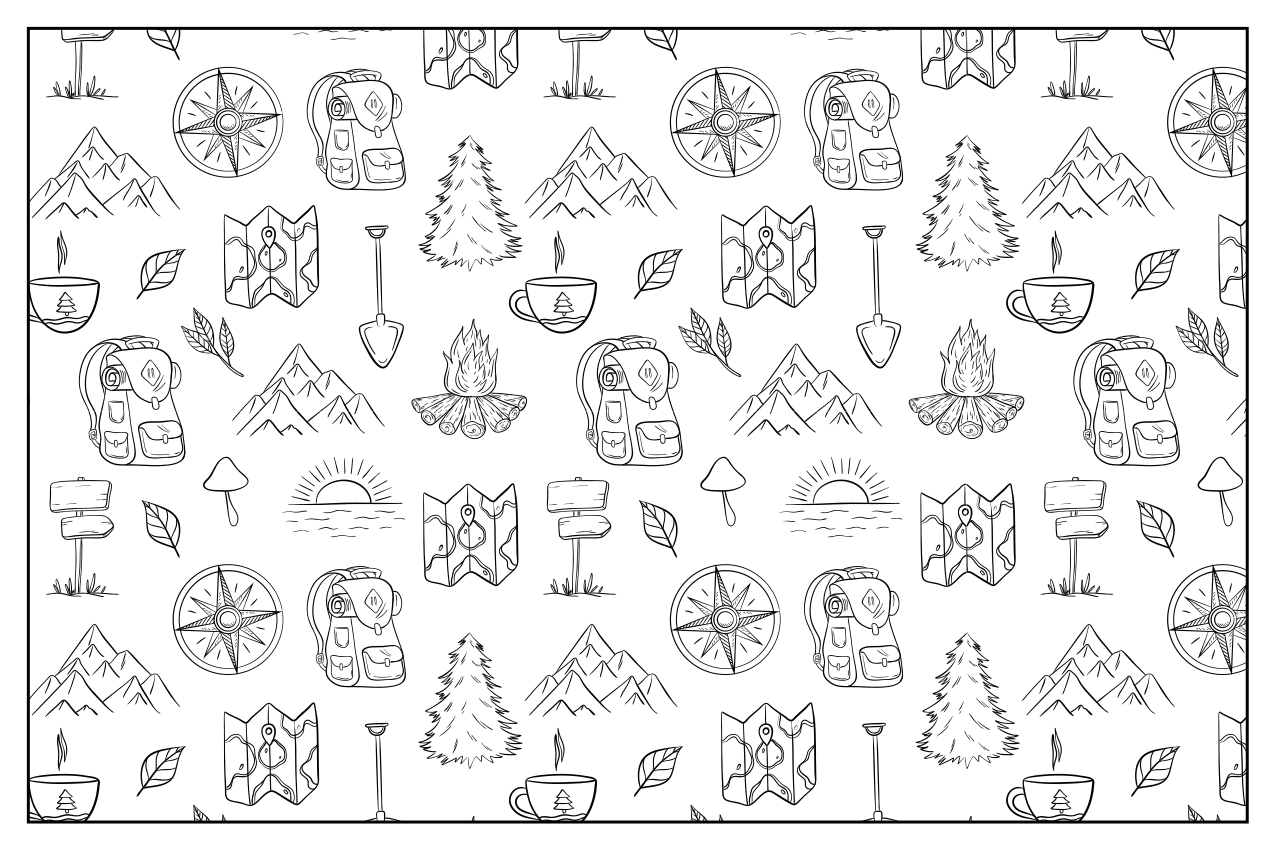 Käsin piirretty kompassi, moutain tavarat lasten pöytätabletti - Tenstickers