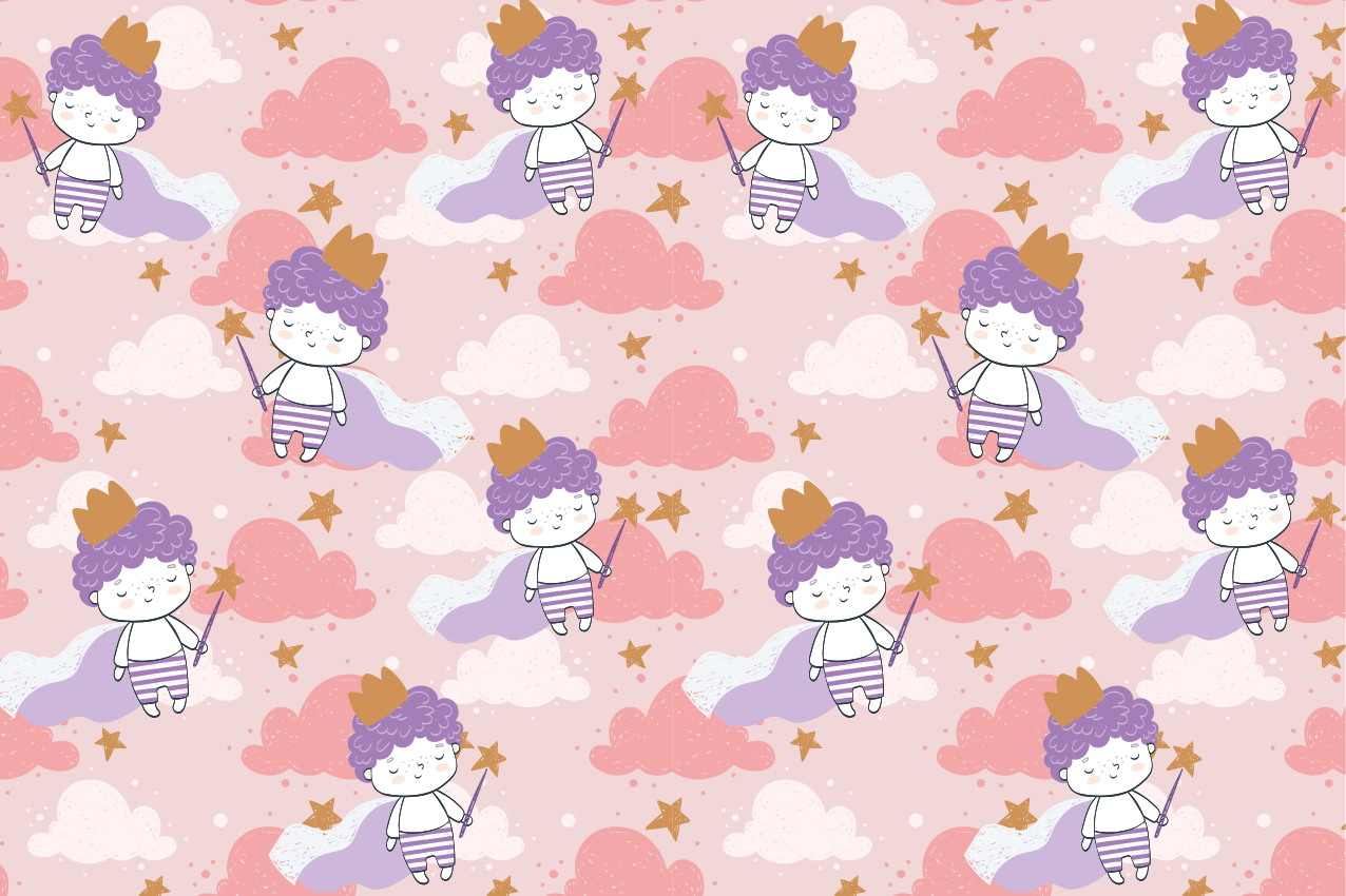 80 -luvun pieni prinssi kruunulla lasten pöytätabletti - Tenstickers