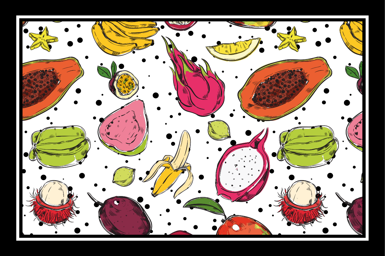 Alkuperäinen pöytätabletti eloisa hedelmämotiivi - Tenstickers