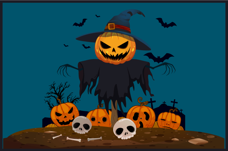 Halloween pelottava kurpitsapöytätabletti - Tenstickers