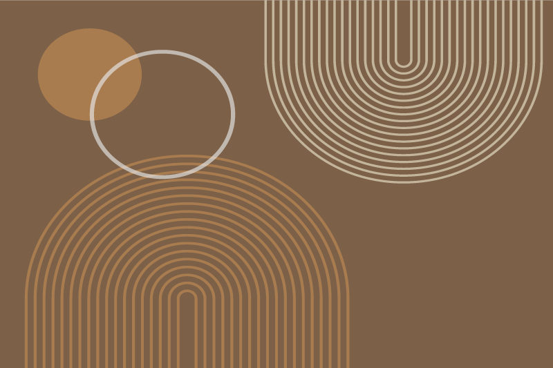 Lämpimiä geometrisia kaaria pöytätabletti moderni - Tenstickers