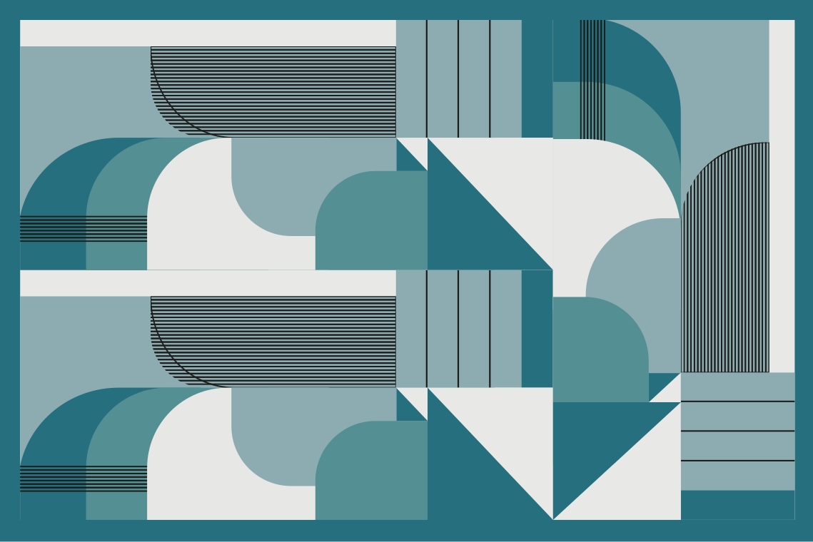 Pöytätabletti moderni geometriset teal-kuviot - Tenstickers