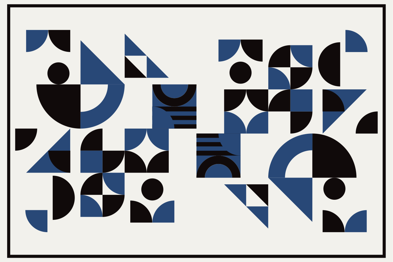 Moderni geometrinen sininen kuvio pöytätabletti - Tenstickers