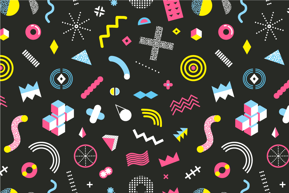 Alkuperäinen pöytätabletti eloisat geometriset osat - Tenstickers