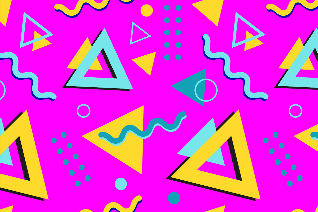 Memphis retro 80 geometriset vinyylilevyt - Tenstickers