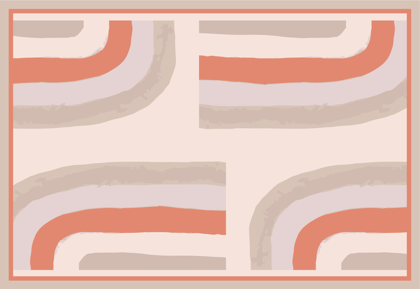 Värikkäät kaarevat kuvioinnit pöytätabletti moderni - Tenstickers