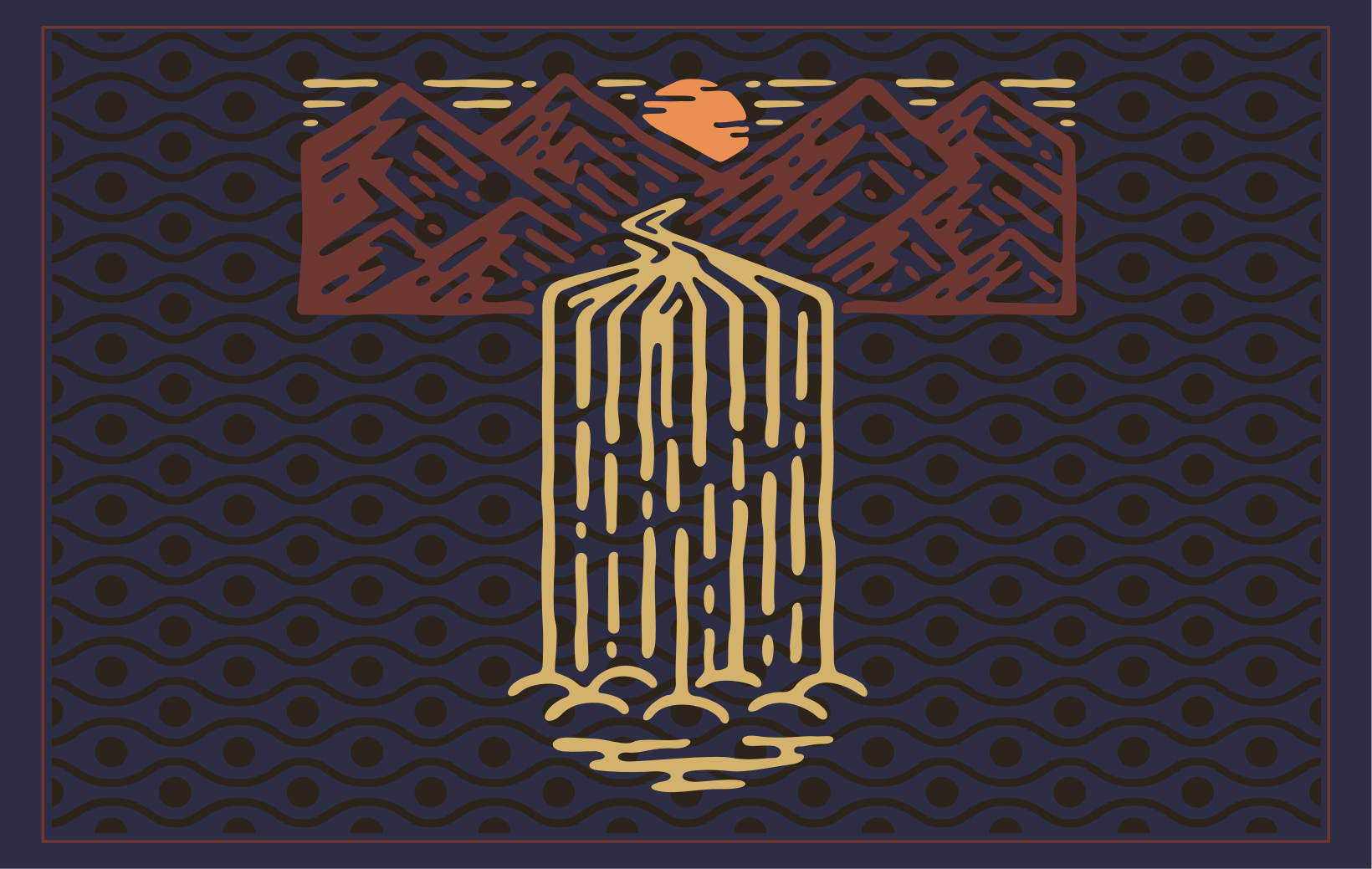 Alkuperäinen pöytätabletti vuoristovesiputousmaisema - Tenstickers